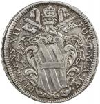 PAPAL STATES: Clement XII, 1730-1740, AR ½ piastra, year IV (1733), KM-801, two-year type, well-stru