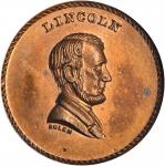 (ca. 1867) Abraham Lincoln / Emancipation the Great Event medal by J.A. Bolen. Copper. 25mm. Musante