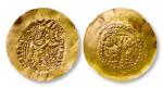 13788 贵霜萨珊王朝印度附属国瓦赫兰式金币一枚，重：7.52g，众诚评XF 公元350-400年 萨珊王朝占领贵霜帝国的西部地区，发行了兼具贵霜和萨珊特色的贵霜-萨珊金币。萨珊君主使用贵霜式传统站