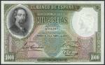 El Banco de Espana, 1000 pesetas, 25 April 1931, serial number 0,326,548, green and multicolour, Jos