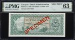 CURACAO. Curacaosche Bank. 50 Gulden, 1948. P-31s. Specimen. PMG Choice Uncirculated 63.