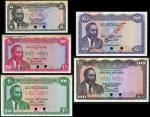 Central Bank of Kenya, a colour trial set of the ND (1 July 1966 issue) comprising 5/-, dark grey, 1