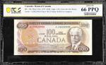 CANADA. Bank of Canada. 100 Dollars, 1975. BC-52b. PCGS Banknote Gem Uncirculated 66 PPQ.