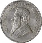 SOUTH AFRICA. 5 Shillings, 1892. Berlin Mint. PCGS AU-58 Gold Shield.