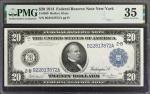 Fr. 969. 1914 $20 Federal Reserve Note. New York. PMG Choice Very Fine 35.