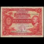SARAWAK. Government of Sarawak. $10, 1.6.1937. P-22.
