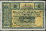 North of Scotland Bank Limited, ｣5 (2), 1932, 1934, serial number prefix A, blue and yellow, the Mar