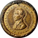 1844 James K. Polk Shell Medalet. DeWitt-JP 1844-6. Gilt Brass Shells. Choice Extremely Fine.