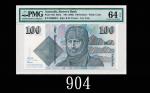 1992年澳洲纸钞100元，B000001号1992 Australia $100, ND, s/n B000001. PMG EPQ64 Choice UNC