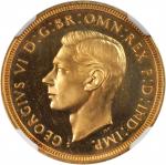 GREAT BRITAIN. Sovereign, 1937. NGC PROOF-64.