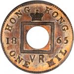 HONG KONG. Mil, 1865. PCGS MS-64+ RB Secure Holder.