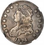 1824/2 Capped Bust Quarter. B-1, the only known dies. Rarity-3. VF Details--Improperly Cleaned (NGC)