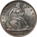 1865 Liberty Seated Half Dollar. WB-101. MS-62 (PCGS).
