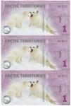 北极商业纪念钞1元面值北极狐塑料钞三联钞一册