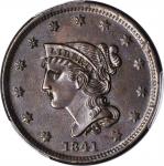 1841 Braided Hair Cent. N-3. MS-64 BN (PCGS).