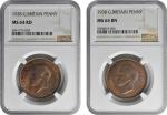 GREAT BRITAIN. Duo of Pennies (2 Pieces), 1928-38. London Mint. Both NGC Certified.