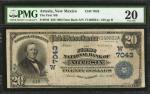 Artesia, New Mexico. $20  1902 Date Back. Fr. 646. The First NB. Charter #7043. PMG Very Fine 20.