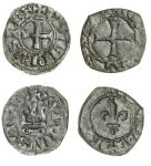 France, Royal, Philip IV le Bel (1285-1314), Obol Tournois à lo rond, 0.57g (Dy. 224); also, Charles