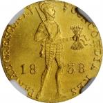 NETHERLANDS. Ducat, 1838. St. Petersburg Mint. Wilhelm I. NGC MS-64.
