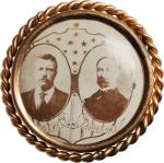 Undated (1904) Roosevelt and Fairbanks Jugate Presidential Campaign Button. Hake-Unlisted. Extremely