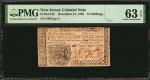 NJ-156. New Jersey. December 31, 1763. 12 Shillings. PMG Choice Uncirculated 63 EPQ.