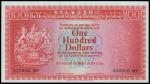The HongKong and Shanghai Banking Corporation, $100, ERROR NOTE, serial number 333300WP, without dat