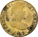GUATEMALA. Contemporary Counterfeit 8 Reales, "1817". imitating the Nueva Guatemala Mint. In the nam