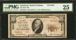 Asheboro, North Carolina. $10 1929 Ty. 2. Fr. 1801-2. The First NB. Charter #8953. PMG Very Fine 25.