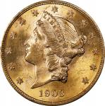 1903 Liberty Head Double Eagle. MS-61 (PCGS). OGH Rattler.