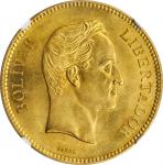 VENEZUELA. 100 Bolivares, 1889. Caracas Mint. NGC MS-63.