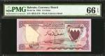 BAHRAIN. Currency Board. 1/2 Dinar, 1964. P-3a. PMG Gem Uncirculated 66 EPQ.
