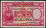 Hong Kong and Shanghai Banking Corporation, specimen $100, 1 October 1927, serial number B 000000, r