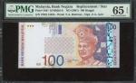 2001年马来西亚国家银行100令吉，无日期，补版编号ZD0114403，PMG 65EPQ