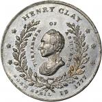 Pair of white metal pieces from the 1844 Henry Clay campaign.