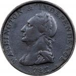 1783 (ca. 1820) Washington Draped Bust Copper. Musante GW-108, Baker-5, W-10410. With Button. Fine-1
