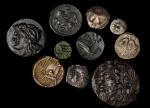 BOSPOROS. Pantikapaion. Group of Silver & Bronze Denominations (10 Pieces), ca. 5th-4th Century B.C.