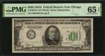 Fr. 2202-G. 1934A $500  Federal Reserve Note. Chicago. PMG Gem Uncirculated 65 EPQ.