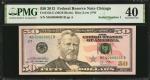 Fr. 2132-G. 2013 $50 Federal Reserve Note. PMG Extremely Fine 40. Serial Number 1.