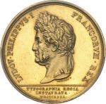 FRANCE Louis-Philippe Ier (1830-1848). Médaille d’Or, restauration de la typographie 1831, Paris.