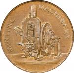 1922年英国伯明翰泰勒和查伦有限公司铸币机械黄铜广告代用币。GREAT BRITAIN. Trade Tokens. Birmingham. Taylor & Challen Machinery B