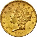 1854 Liberty Head Double Eagle. Small Date. MS-61 (PCGS).
