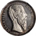MEXICO. 50 Centavos, 1866-Mo. Mexico City Mint. Maximilian I. NGC MS-62.