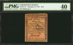 CC-19. Continental Currency. February 17, 1776. $1/6. PMG Extremely Fine 40.