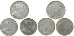 Straits Settlements, lot of 3 Silver Dollars, 1904, 1908 and 1909, 'Straits Settlements' and value i