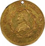 Circa 1800 Washington Funeral Medal. Funeral Urn. Musante GW-70, Baker-166. Dies 1-B. Gold. AU-53 (P