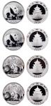 2016年熊猫纪念银币30克等一组4枚 PCGS MS 70