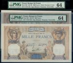 Banque de France, consecutive 1000 francs (2), 26 January 1939, serial number Y.5713 348/349, orche,