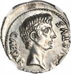 AUGUSTUS, 27 B.C.-A.D. 14. AR Denarius (4.16 gms), Rome Mint, ca. 13 B.C. NGC Ch AU*, Strike: 4/5 Su