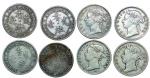 Hong Kong, Silver 20cents, 1889, 1890, 1891 and 1894 (Ma C28), fine (4)