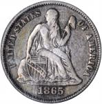1865 Liberty Seated Dime. VF-25 (PCGS). CAC.